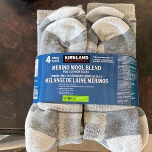 Kirkland Signature Merino Wool Blend Socks - Gray and White